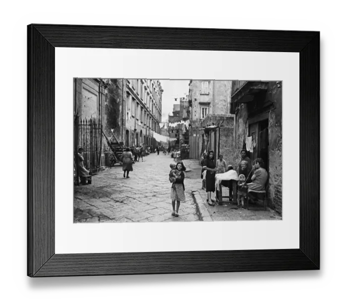 Framed Print : Scenes showing life for residents in a back street of Naples, southern Italy