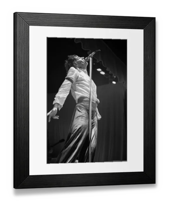 Framed Print : Rod Stewart performing on stage in Helsinki, Finland, during his European Tour 1976