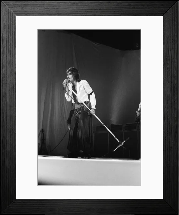 Framed Print : Rod Stewart performing on stage in Helsinki, Finland, during his European Tour 1976
