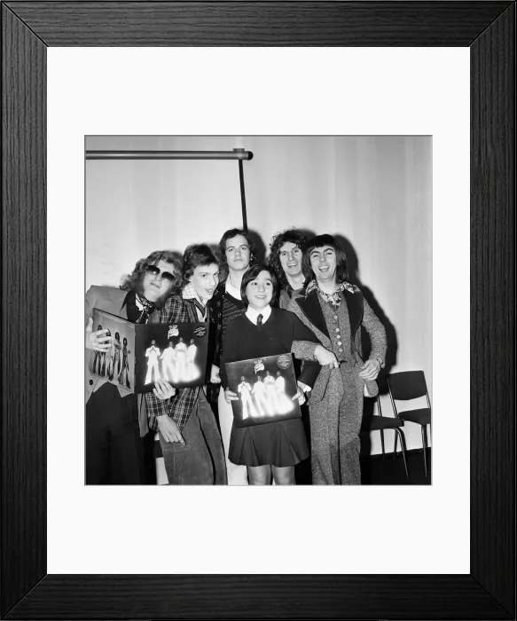 Framed Print : Slade (l-r Noddy Holder, Jim Lea, Don Powell and Dave Hill) pictured with prize winners Framed Print : Slade (l-r Noddy Holder, Jim Lea, Don Powell and Dave Hill) pictured with prize winners