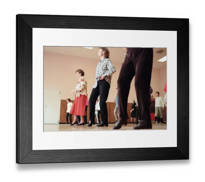 Framed Print : Line dancing at Billingham Forum. 18th February 1998