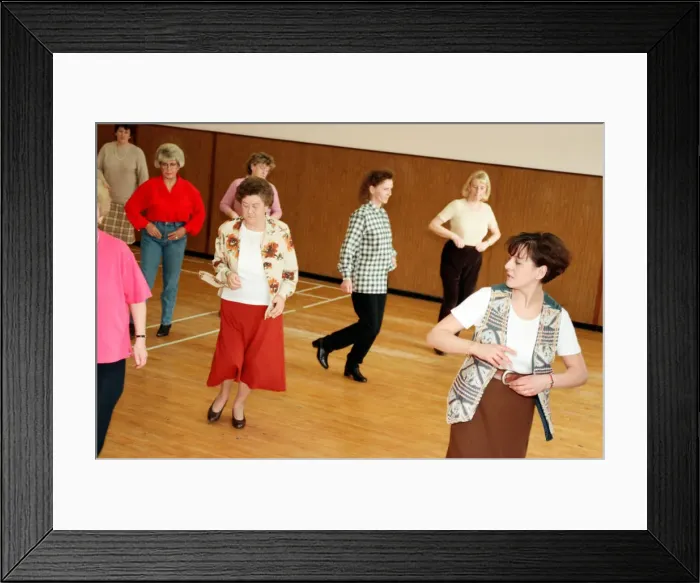 Framed Print : Line dancing at Billingham Forum. 18th February 1998 Framed Print : Line dancing at Billingham Forum. 18th February 1998