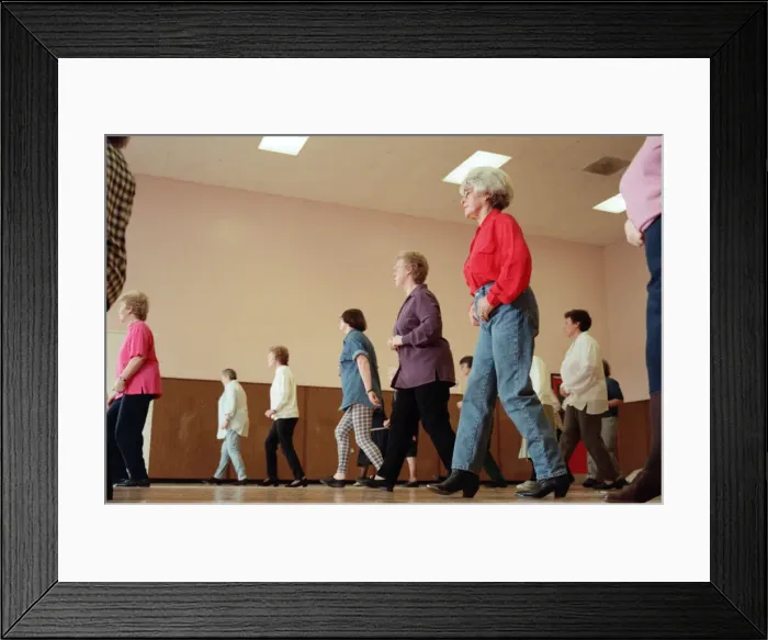 Framed Print : Line dancing at Billingham Forum. 18th February 1998 Framed Print : Line dancing at Billingham Forum. 18th February 1998