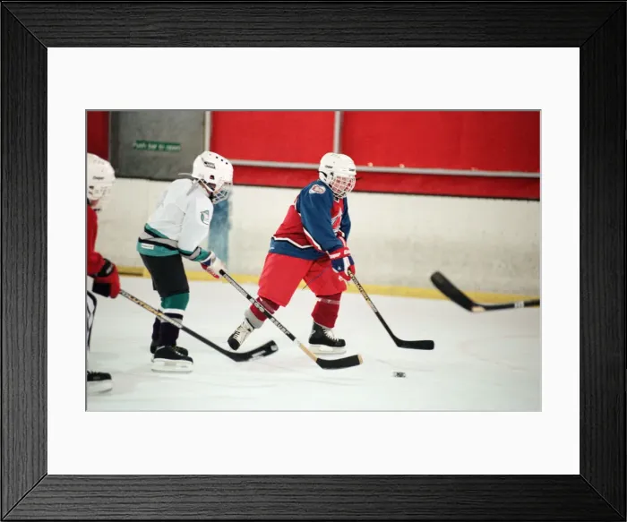 Framed Print : Children enjoying a game of ice hockey during half term at Billingham Forum Framed Print : Children enjoying a game of ice hockey during half term at Billingham Forum