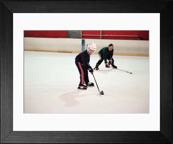 Framed Print : Children enjoying a game of ice hockey during half term at Billingham Forum Framed Print : Children enjoying a game of ice hockey during half term at Billingham Forum