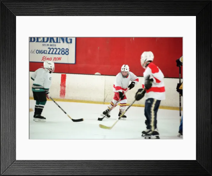 Framed Print : Children enjoying a game of ice hockey during half term at Billingham Forum Framed Print : Children enjoying a game of ice hockey during half term at Billingham Forum
