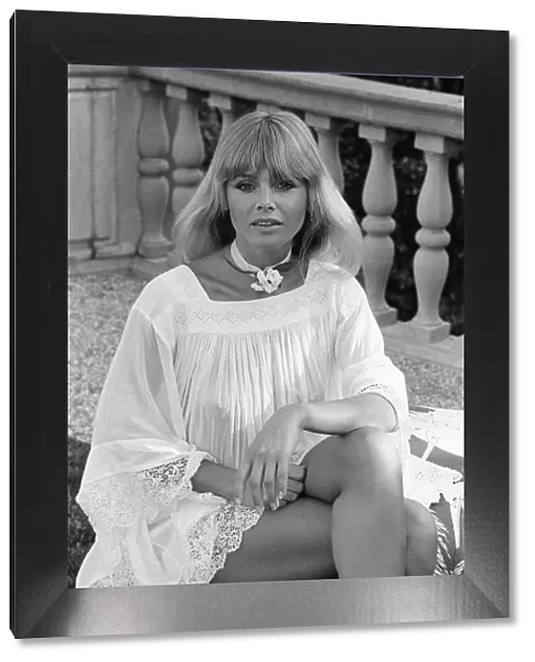 Britt Ekland, Swedish actress, pictured at home in Beverly Hills, Los Angeles, California