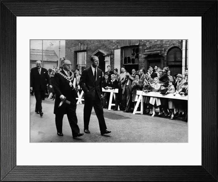 Framed Print : The Duke of Edinburgh with the Lord Mayor of Birmingham, Alderman E Framed Print : The Duke of Edinburgh with the Lord Mayor of Birmingham, Alderman E