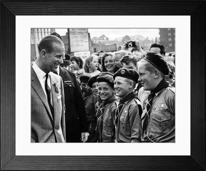 Framed Print : Duke of Edinburgh, Prince Philip, visiting Oldbury, West Midlands