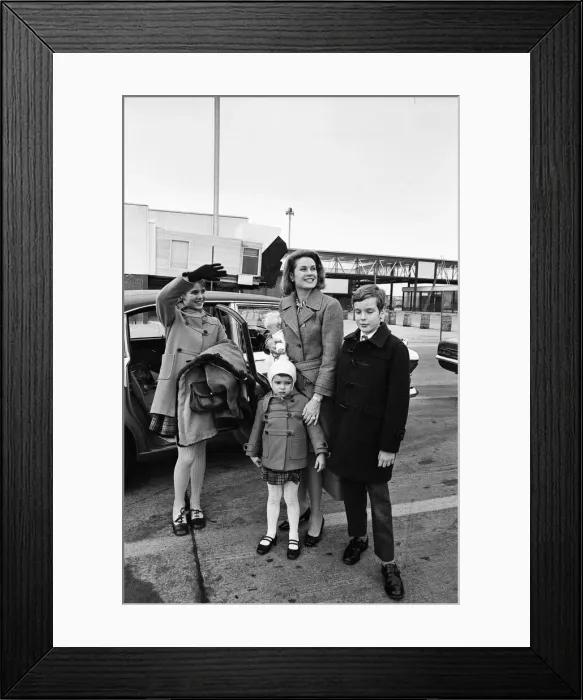 Framed Print : Princess Grace of Monaco was at Heathrow this afternoon to meet her 3 children who flew Framed Print : Princess Grace of Monaco was at Heathrow this afternoon to meet her 3 children who flew