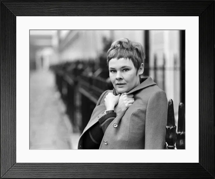 Framed Print : Actress Judi Dench outside her home. 17th November 1967 Framed Print : Actress Judi Dench outside her home. 17th November 1967