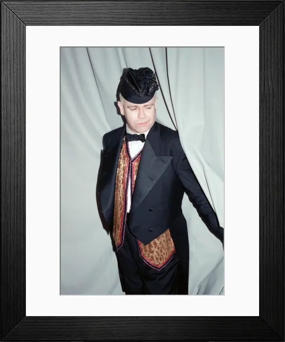 Framed Print : Elton John pictured in Paris where he is performing during his Reg Strikes Back Tour Framed Print : Elton John pictured in Paris where he is performing during his Reg Strikes Back Tour