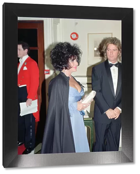 Elizabeth Taylor and her husband Larry Fortensky at a gala dinner in aid of the AIDS