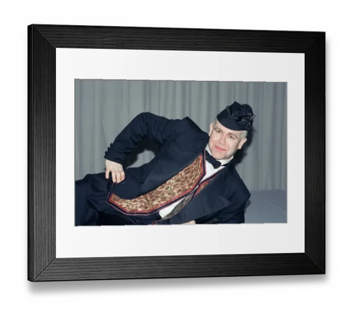 Framed Print : Elton John pictured in Paris where he is performing during his Reg Strikes Back Tour