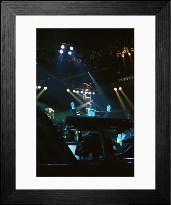 Framed Print : Elton John performing in concert in Paris during his Reg Strikes Back Tour Framed Print : Elton John performing in concert in Paris during his Reg Strikes Back Tour