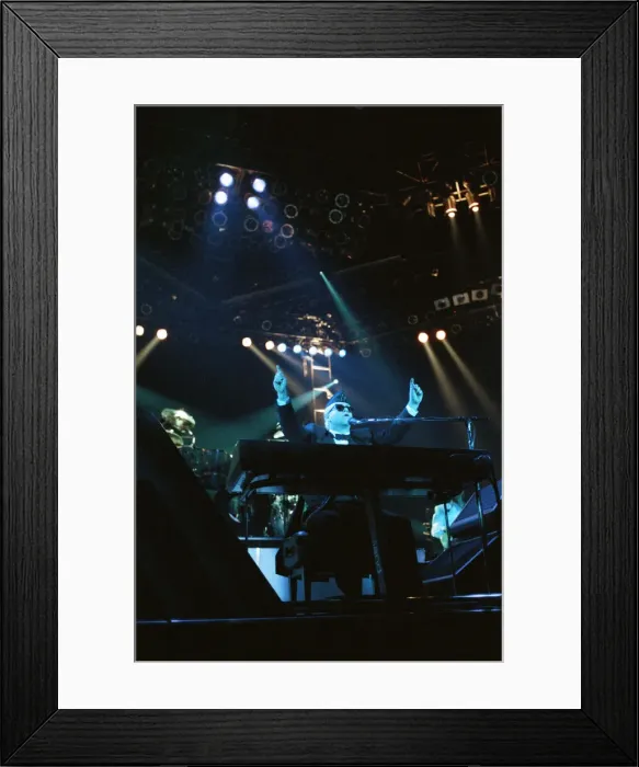 Framed Print : Elton John performing in concert in Paris during his Reg Strikes Back Tour