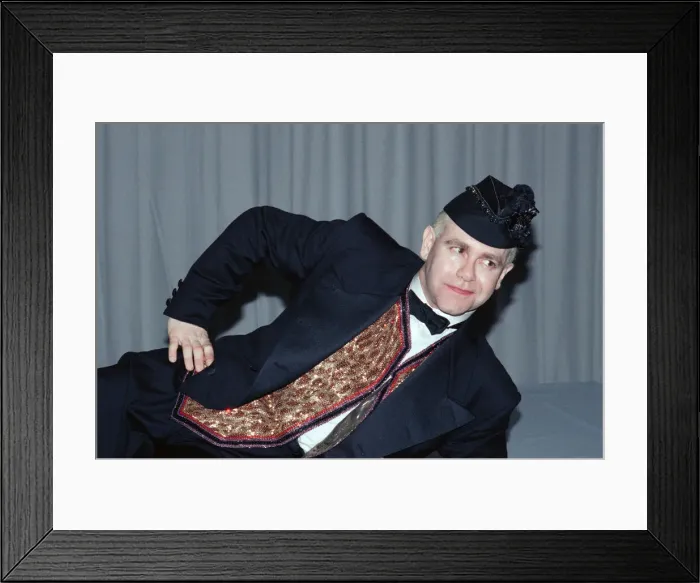 Framed Print : Elton John pictured in Paris where he is performing during his Reg Strikes Back Tour Framed Print : Elton John pictured in Paris where he is performing during his Reg Strikes Back Tour