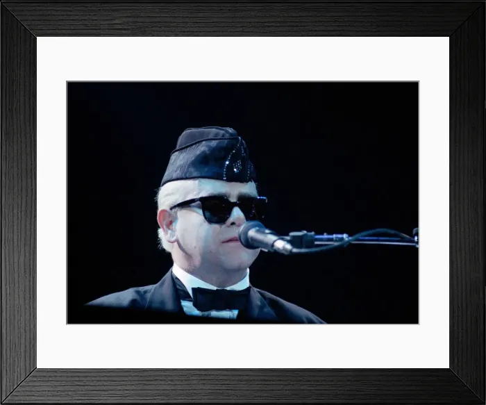 Framed Print : Elton John performing in concert in Paris during his Reg Strikes Back Tour Framed Print : Elton John performing in concert in Paris during his Reg Strikes Back Tour
