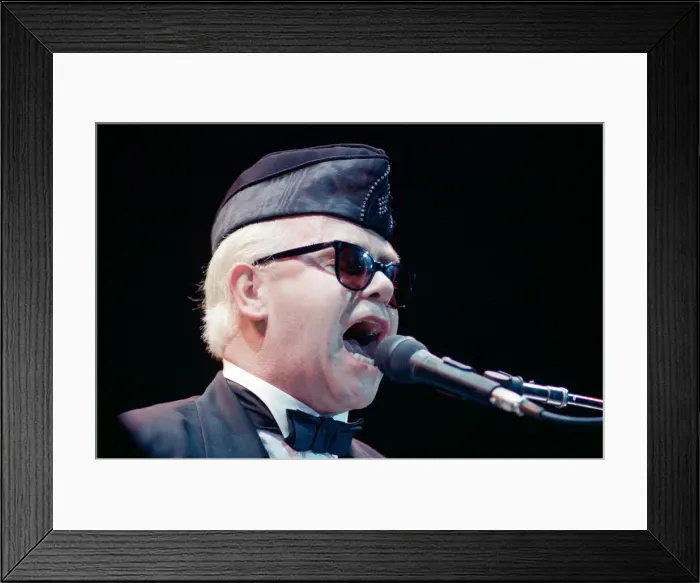 Framed Print : Elton John performing in concert in Paris during his Reg Strikes Back Tour Framed Print : Elton John performing in concert in Paris during his Reg Strikes Back Tour