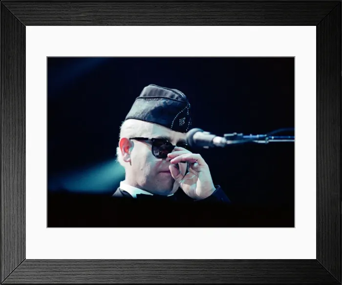 Framed Print : Elton John performing in concert in Paris during his Reg Strikes Back Tour Framed Print : Elton John performing in concert in Paris during his Reg Strikes Back Tour