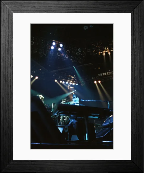 Framed Print : Elton John performing in concert in Paris during his Reg Strikes Back Tour