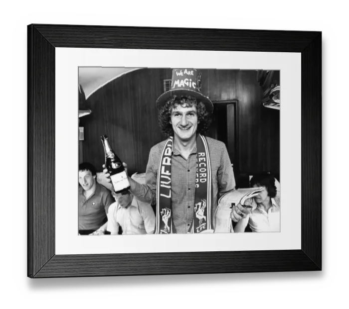 Framed Print : Liverpool footballer Phil Thomspon wearing top hart and club scarf Framed Print : Liverpool footballer Phil Thomspon wearing top hart and club scarf