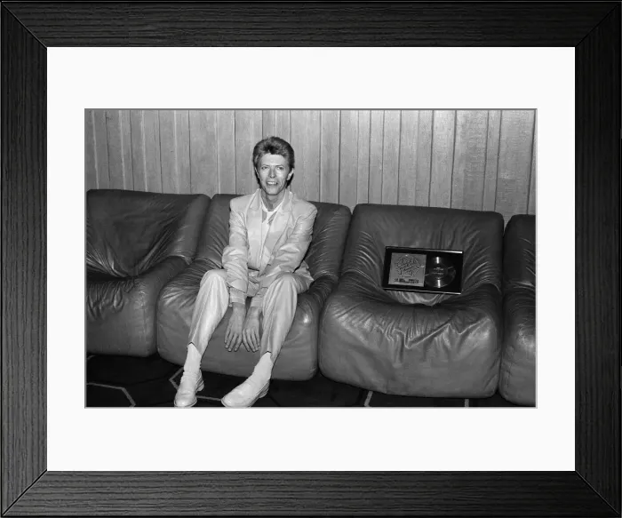 Framed Print : David Bowie at the British Rock and Pop awards. He was named the best male singer in Framed Print : David Bowie at the British Rock and Pop awards. He was named the best male singer in