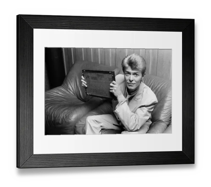 Framed Print : David Bowie at the British Rock and Pop awards. He was named the best male singer in