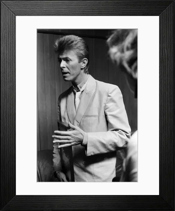 Framed Print : David Bowie at the British Rock and Pop awards. He was named the best male singer in Framed Print : David Bowie at the British Rock and Pop awards. He was named the best male singer in