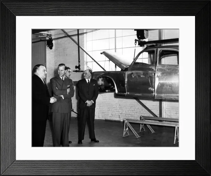 Framed Print : Prince Philip, The Duke of Edinburgh, visiting the Rover company in Solihull Framed Print : Prince Philip, The Duke of Edinburgh, visiting the Rover company in Solihull
