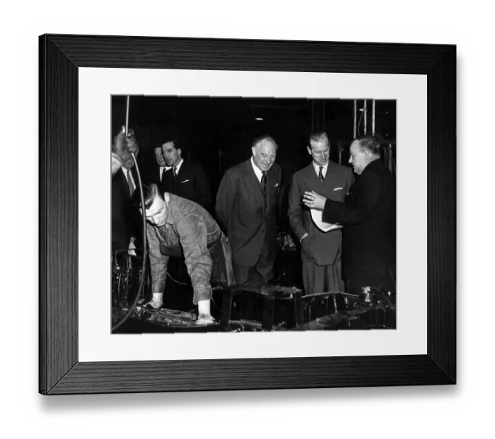 Framed Print : Prince Philip, The Duke of Edinburgh, visiting the Rover company in Solihull Framed Print : Prince Philip, The Duke of Edinburgh, visiting the Rover company in Solihull