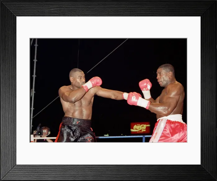 Framed Print : Oliver McCall vs. Frank Bruno, billed as The Empire Strikes Back Framed Print : Oliver McCall vs. Frank Bruno, billed as The Empire Strikes Back