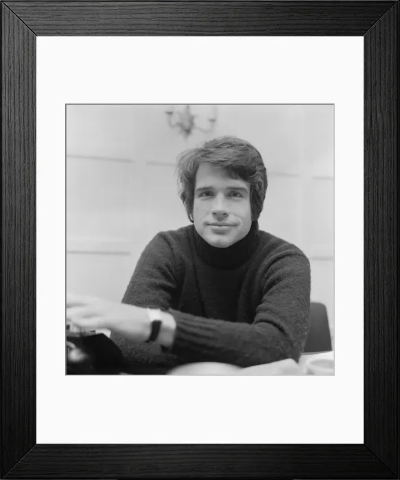 Framed Print : Warren Beatty, American actor, pictured in his London flat in South Audley Street