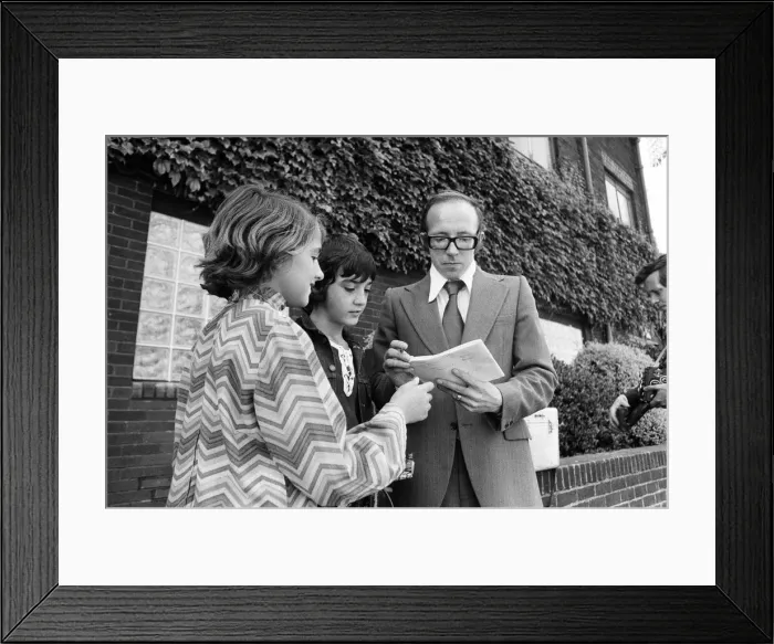 Framed Print : Nobby Stiles signs autographs for fans after signing for Preston North End F. C Framed Print : Nobby Stiles signs autographs for fans after signing for Preston North End F. C