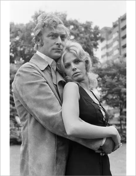 Michael Caine and Britt Ekland pictured together, on day one of shooting Michael