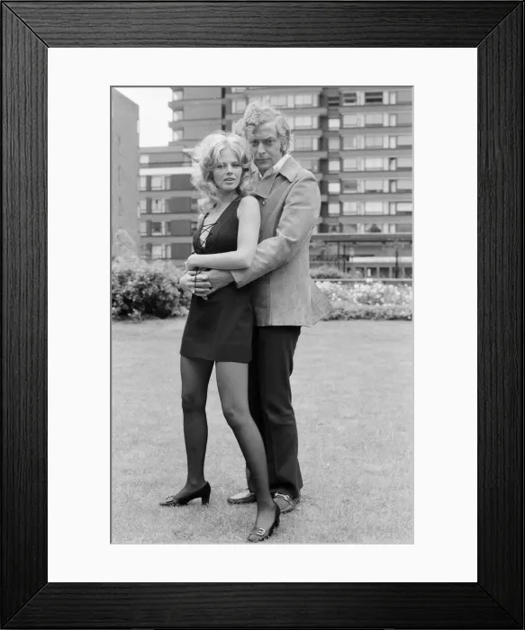 Framed Print : Michael Caine and Britt Ekland pictured together, on day one of shooting Michael Framed Print : Michael Caine and Britt Ekland pictured together, on day one of shooting Michael