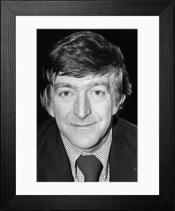 Framed Print : TV personality Michael Parkinson photographed during a recording session for Daily
