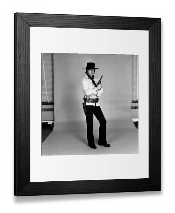 Framed Print : TV personality Michael Parkinson dressed in cowboy attire. 28th September 1972 Framed Print : TV personality Michael Parkinson dressed in cowboy attire. 28th September 1972