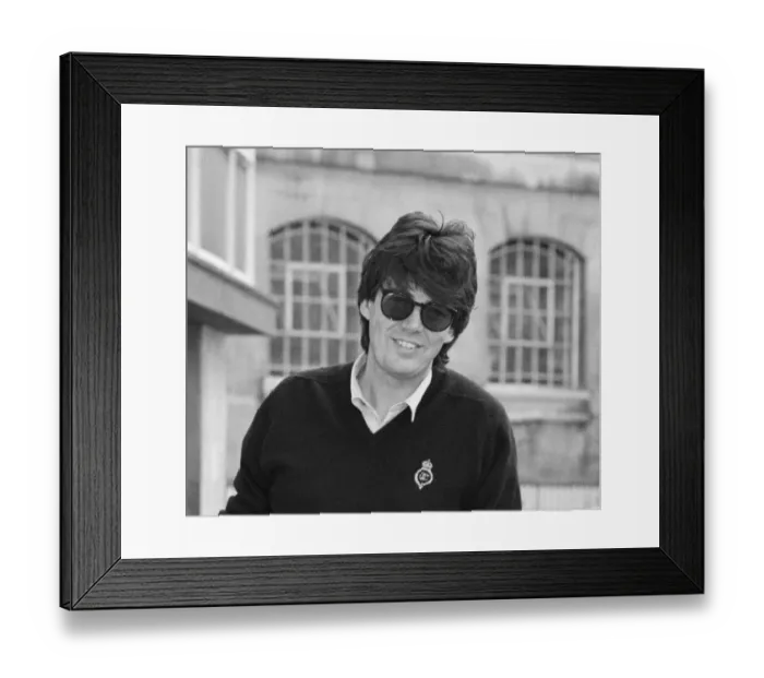 Framed Print : Mike Read, BBC Radio Disc Jockey, seen here on crutches Framed Print : Mike Read, BBC Radio Disc Jockey, seen here on crutches