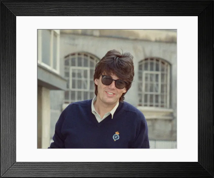 Framed Print : Mike Read, BBC Radio Disc Jockey, seen here on crutches Framed Print : Mike Read, BBC Radio Disc Jockey, seen here on crutches