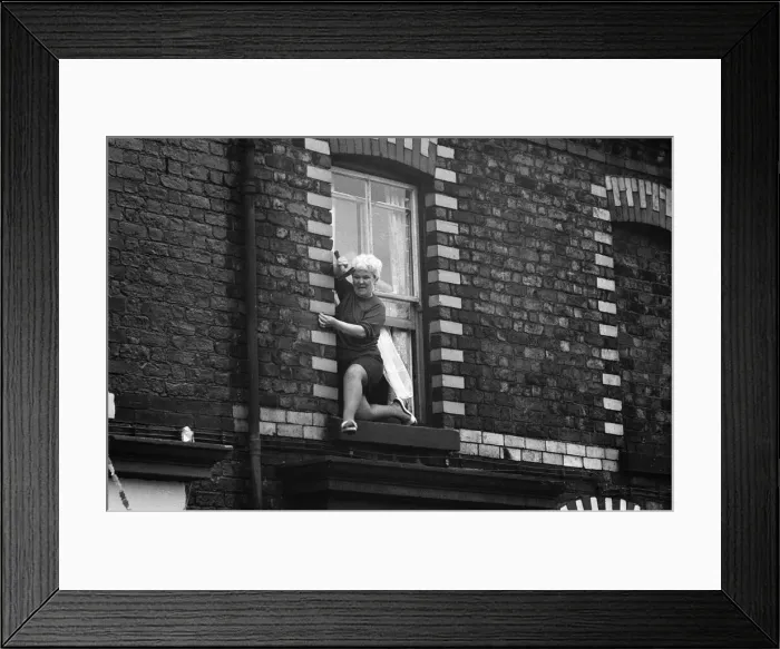 Framed Print : It was all systems go in Pringle Street as the residents of the tiny terraced street