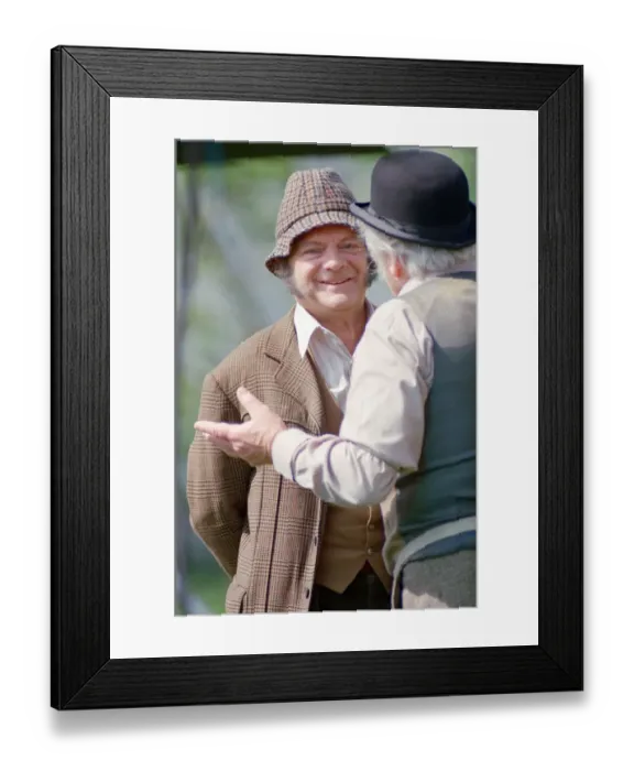 Framed Print : Actor David Jason and other cast members pictured during the filming of