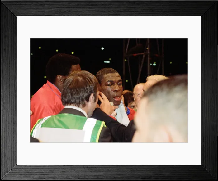 Framed Print : Oliver McCall vs. Frank Bruno, billed as The Empire Strikes Back Framed Print : Oliver McCall vs. Frank Bruno, billed as The Empire Strikes Back
