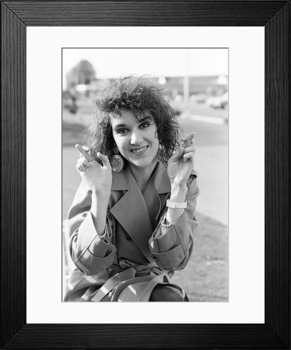 Framed Print : Celine Dion, Canadian singer aged 20 years old, representing Switzerland Framed Print : Celine Dion, Canadian singer aged 20 years old, representing Switzerland