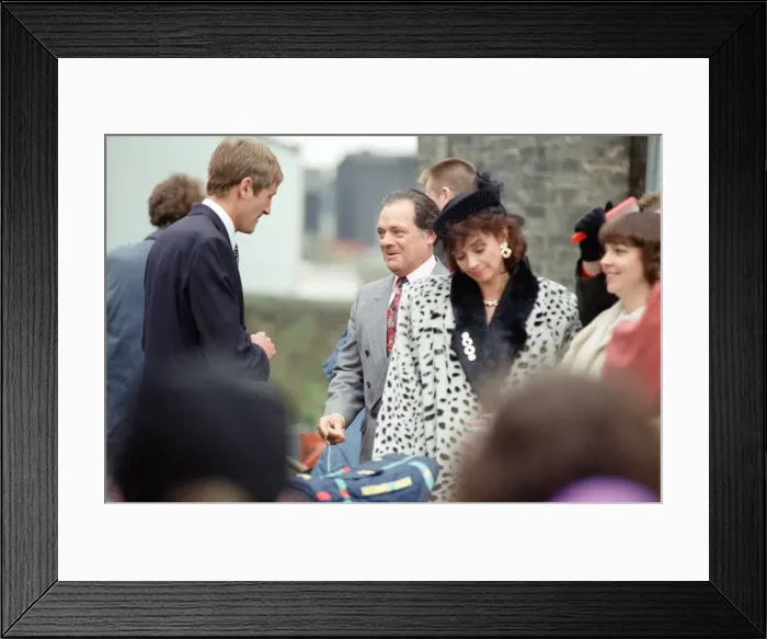 Framed Print : The cast of Only Fools and Horses'television series on set filming a