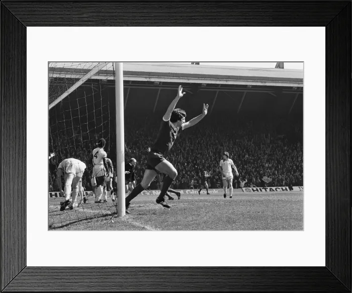 Framed Print : Liverpool Football team celebrate winning the League title after defeating Aston Villa