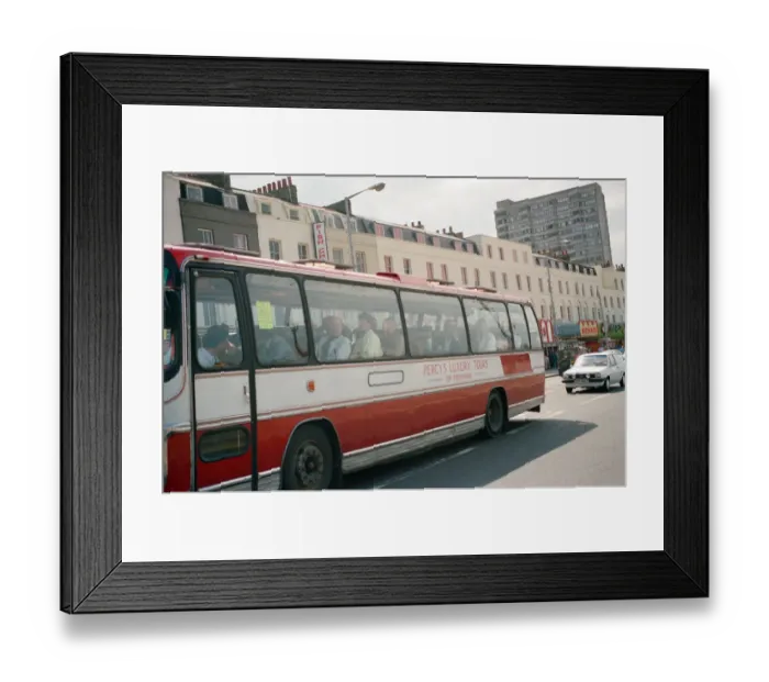 Framed Print : Cast members on the coach during the filming of the Only Fools and Horses Framed Print : Cast members on the coach during the filming of the Only Fools and Horses
