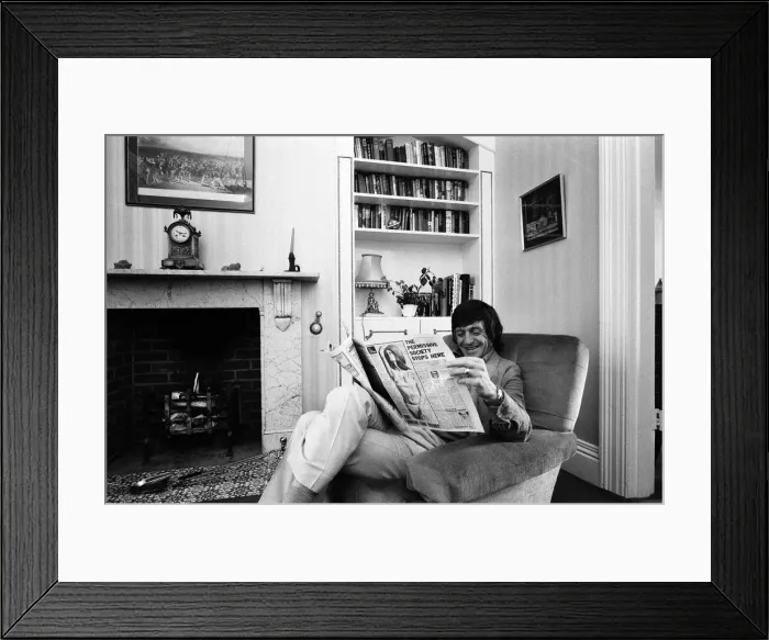 Framed Print : Michael Parkinson pictured at his home in Windsor. 11th August 1971 Framed Print : Michael Parkinson pictured at his home in Windsor. 11th August 1971