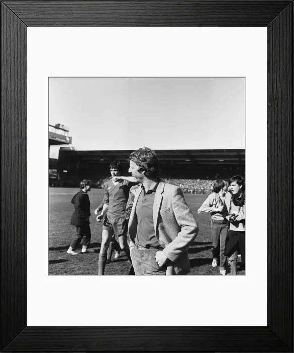 Framed Print : Liverpool Football team celebrate winning the League title after defeating Aston Villa