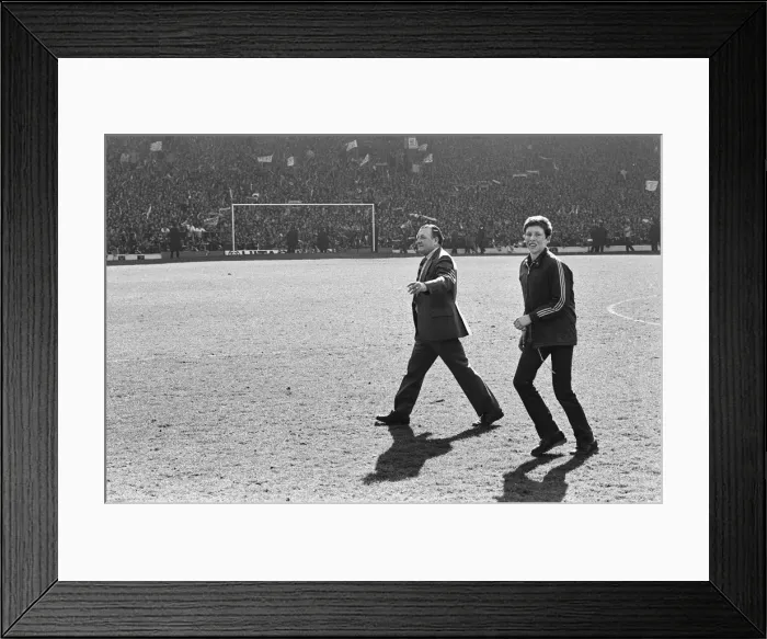 Framed Print : Liverpool Football team celebrate winning the League title after defeating Aston Villa